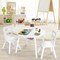Wood Activity Kids Table and Chair Set with Center Mesh Storage